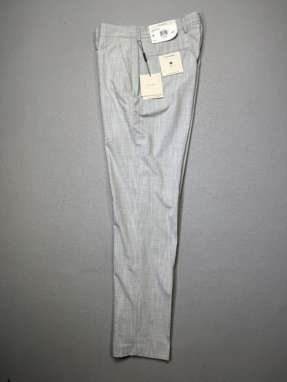 Calvin Klein Men's Slim-Fit Dress Pants Light Grey 33x32 $95